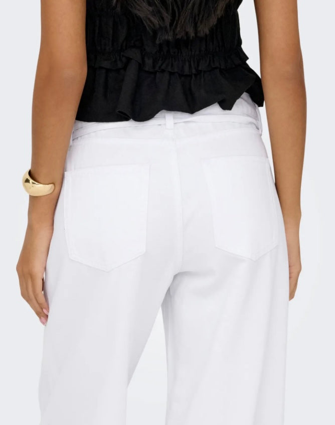 ONLY - GIANNA MW STRAIGHT DOT 211 - WHITE DENIM