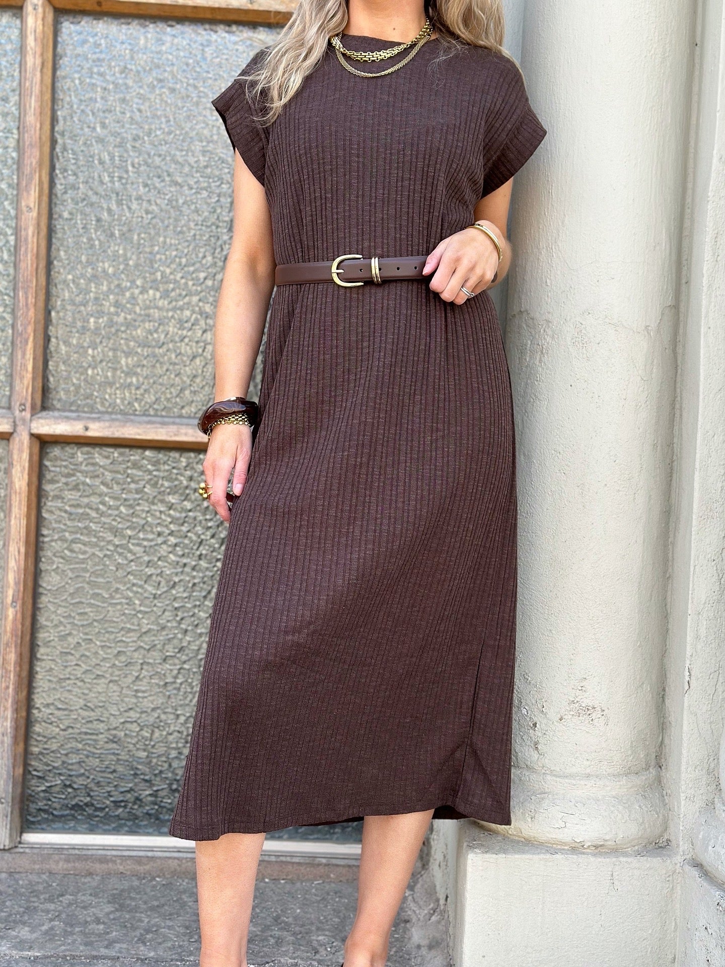 PIECES - LENA SS MIDI DRESS - DELICIOSO