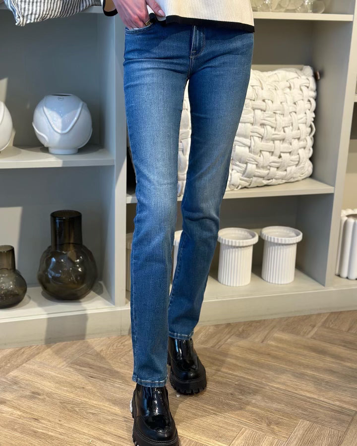 ONLY - ALICIA REG STRT DNM DOT879 - MEDIUM BLUE DENIM