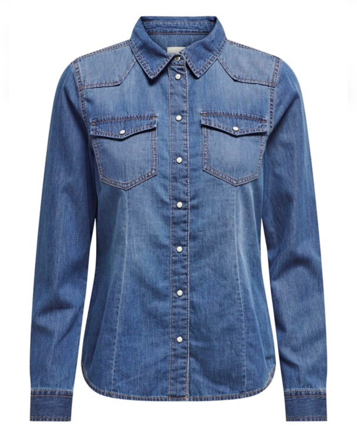ONLY - ALEXA L/S DNM SHIRT ANA - MEDIUM BLUE DENIM