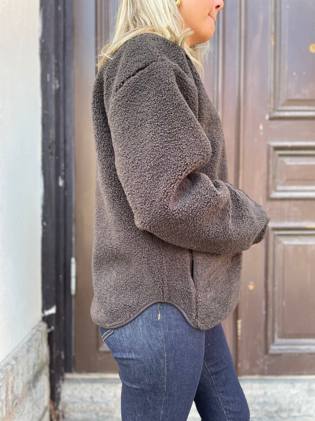 JDY - TELLA L/S TEDDY JACKET - MULCH