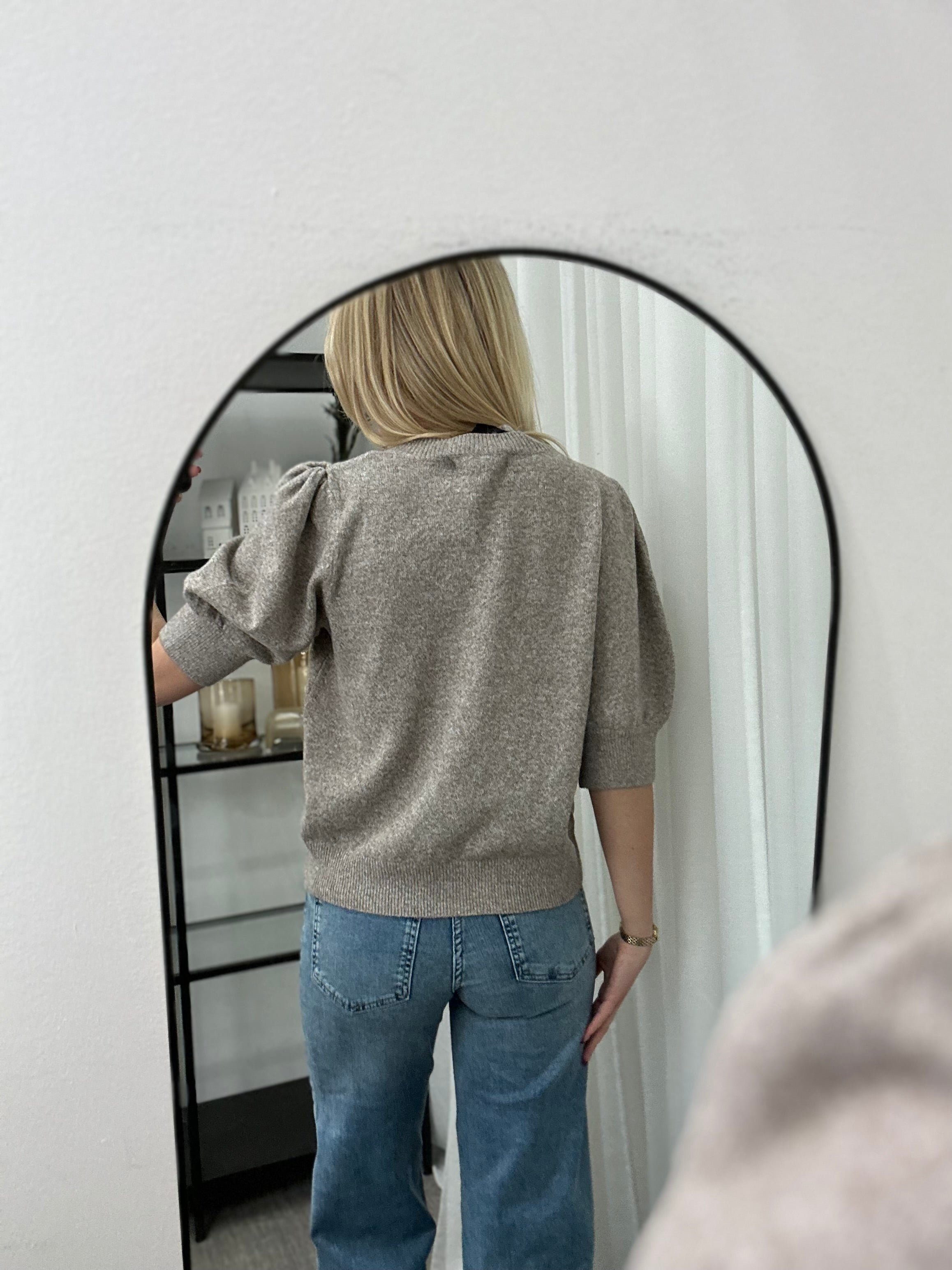 VEROMODA - DOFFY 2/4 O-NECK PULLOVER - MOON ROCK/MELANGE