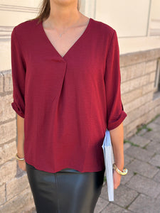 JDY - DIVYA LIFE 3/4 TOP - CABERNET