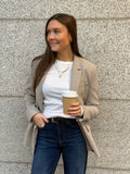 SELECTED FEMME - RITA LS CLASSIC BLAZER - ISLAND FOSSIL/MELANGE