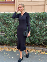 Ladda upp bild till gallerivisning, VERO MODA - MAITE LS ANKLE KNIT DRESS - BLACK
