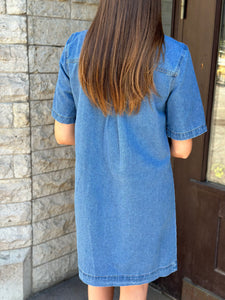 ONLY - ROSENHEIM ZIP DRESS - LIGHT MEDIUM BLUE DENIM