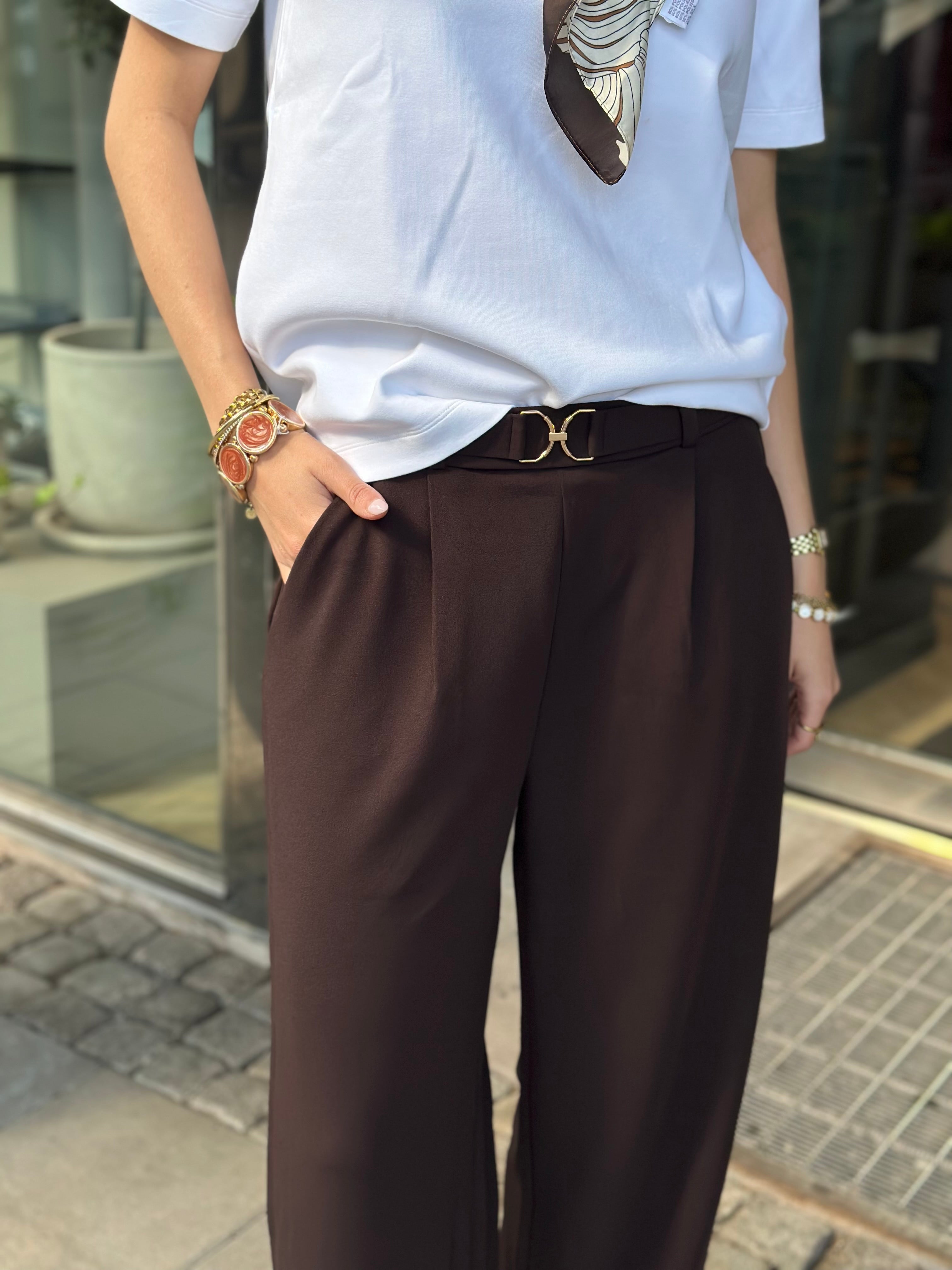 JDY - GEGGO LIFE BELT PANT - COCOLATE TORTE/BELT