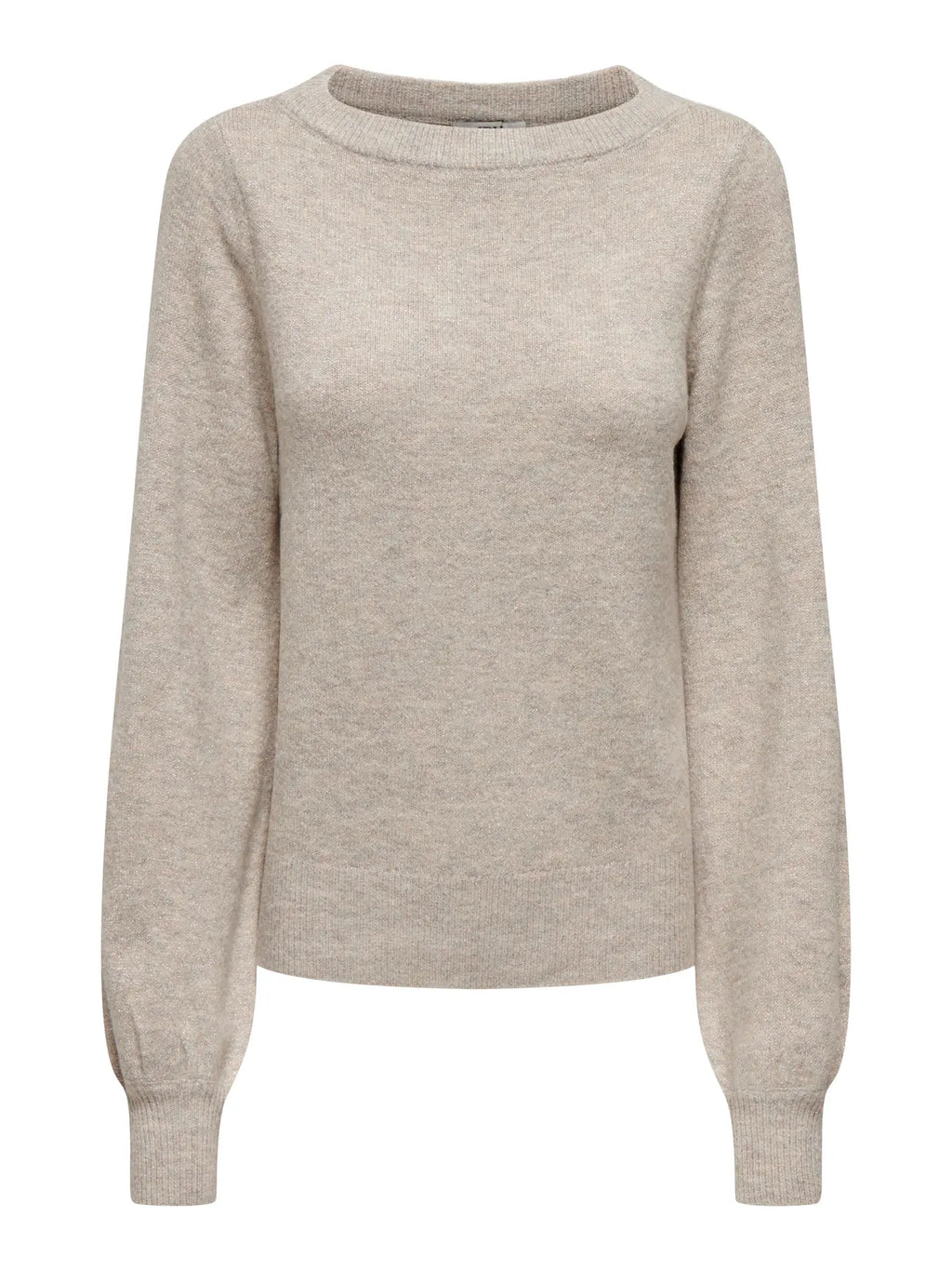 JDY - RUE GLITTER L/S BOAT PULLOVE - CHATEAU GREY MELANGE / GLITTER