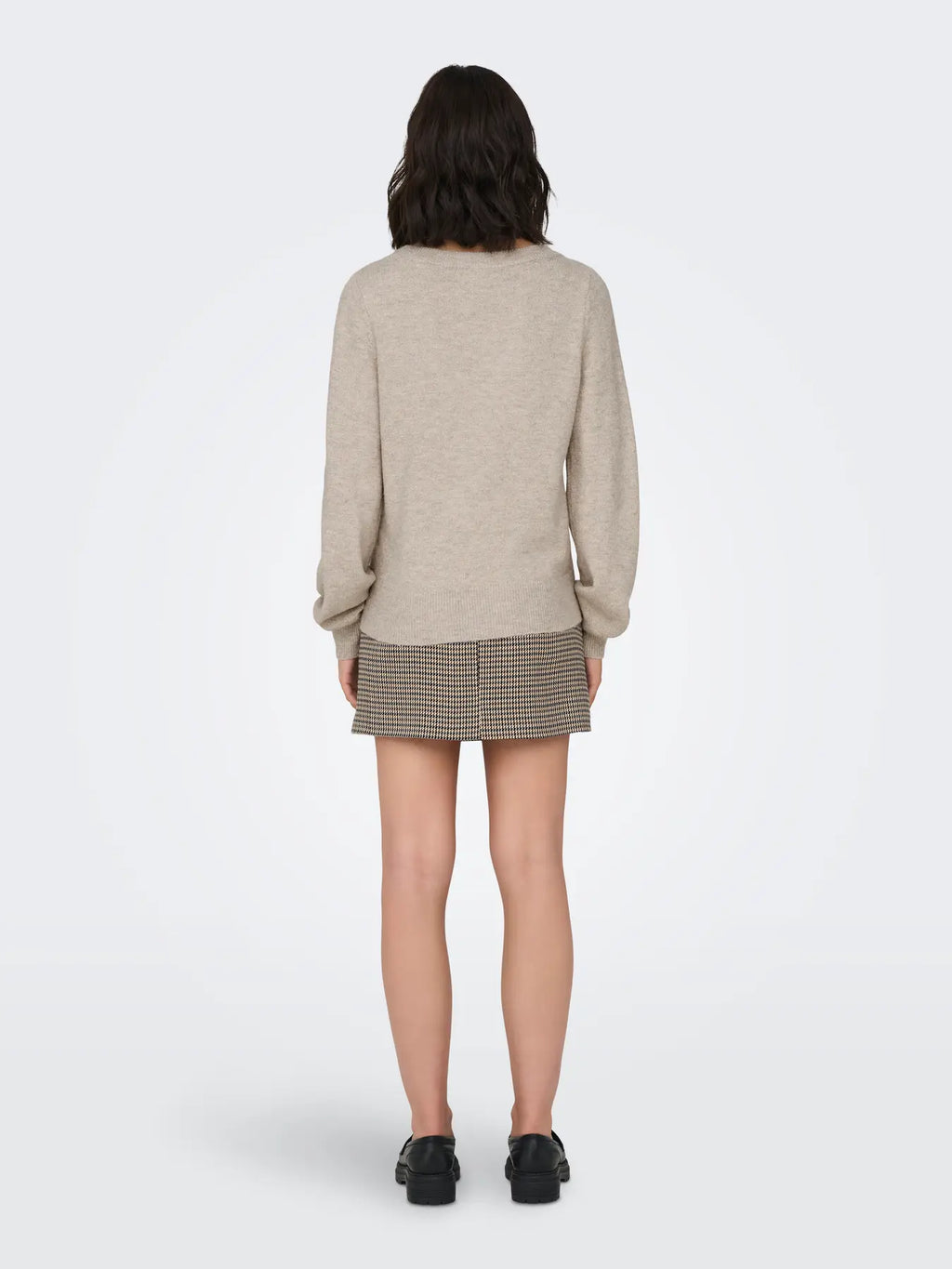 JDY - RUE GLITTER L/S BOAT PULLOVE - CHATEAU GREY MELANGE / GLITTER