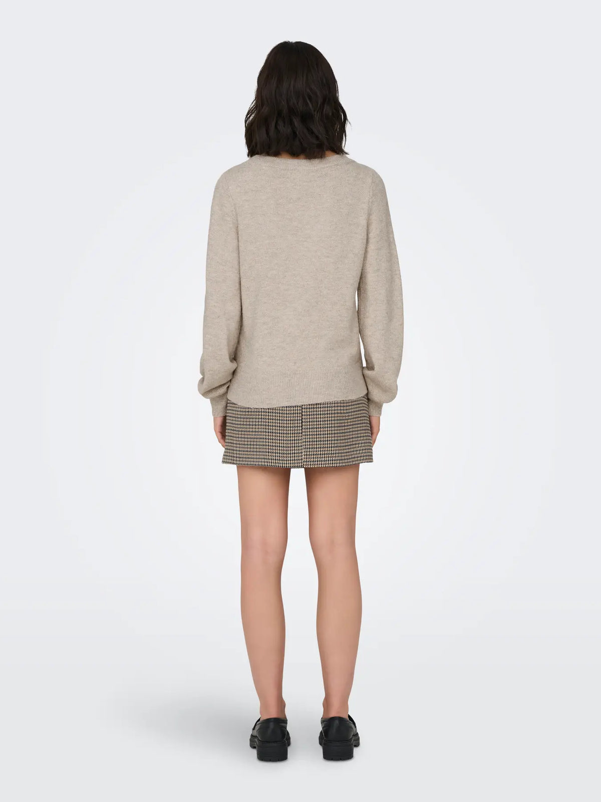 JDY - RUE GLITTER L/S BOAT PULLOVE - CHATEAU GREY MELANGE / GLITTER