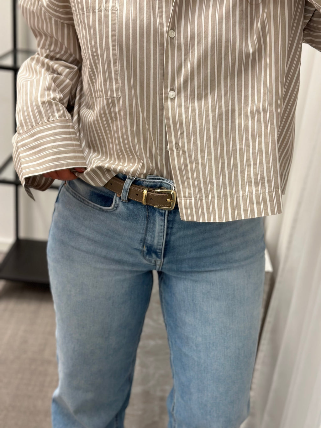 SELECTED FEMME - FASTHA LS CROPPED BOXY SHIRT - PURE CASHMERE/BRIGHT WHITE