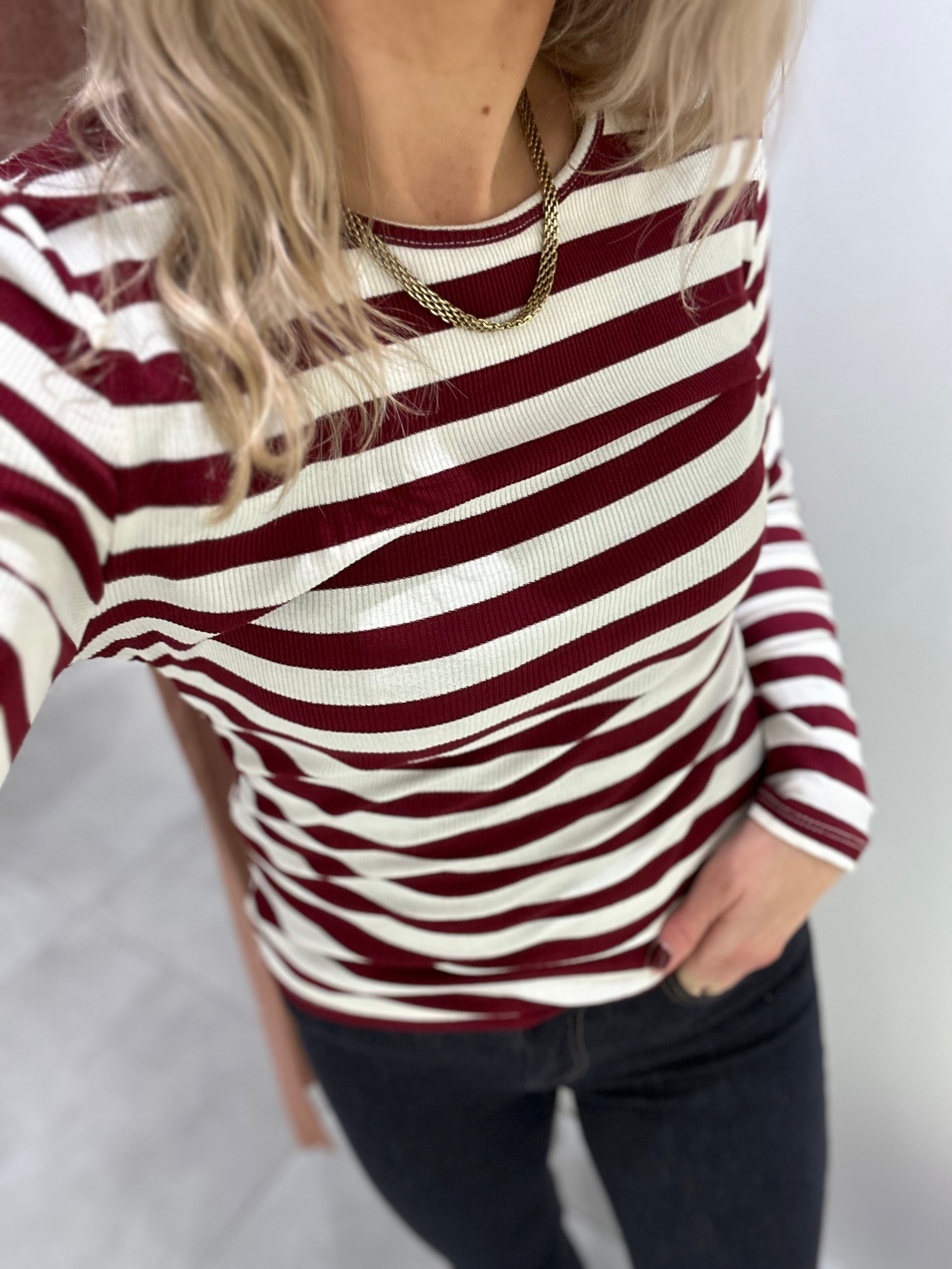 MARTA - RANDIG TRÖJA 7702 - BORDEAUX