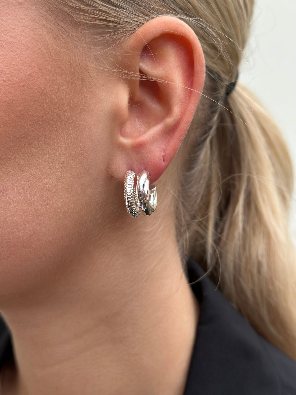 PIECES - SIA 2-PACK EARRINGS - SILVER