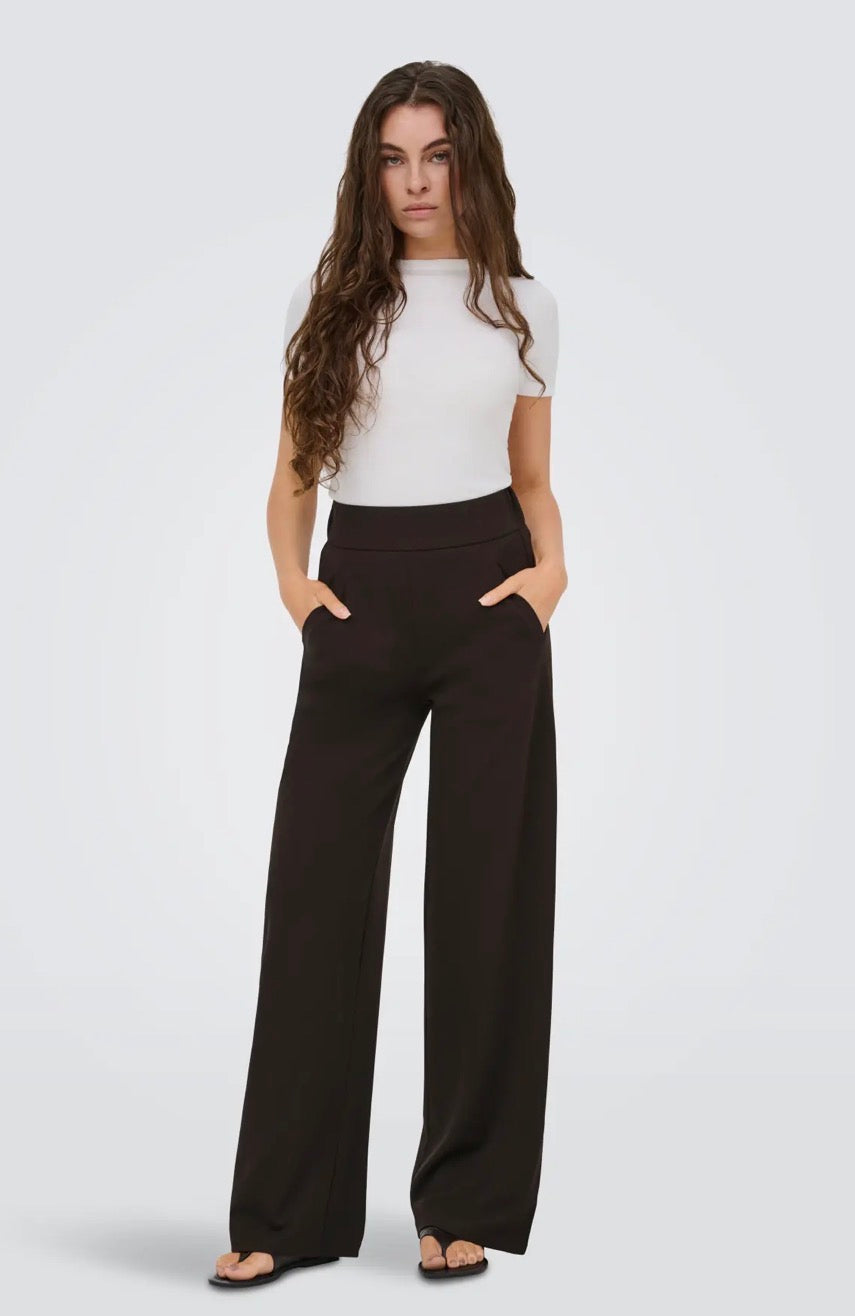 JDY - LOUISVILLE CATIA WIDE PANTS - CHOCOLATE TORTE