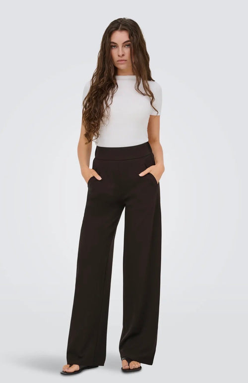 JDY - LOUISVILLE CATIA WIDE PANTS - CHOCOLATE TORTE
