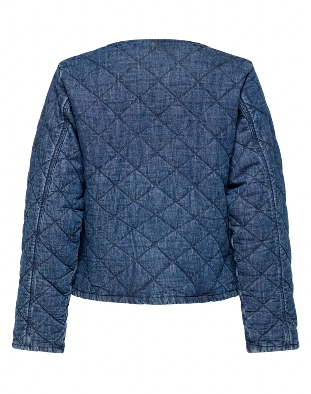 ONLY - ROSA L/S QUILT DENIM JACKET - MEDIUM BLUE DENIM