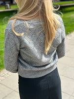 Ladda upp bild till gallerivisning, JDY - LETTY L/S V-NECK STRUC CARDI KNIT - LIGHT GREY MELANGE
