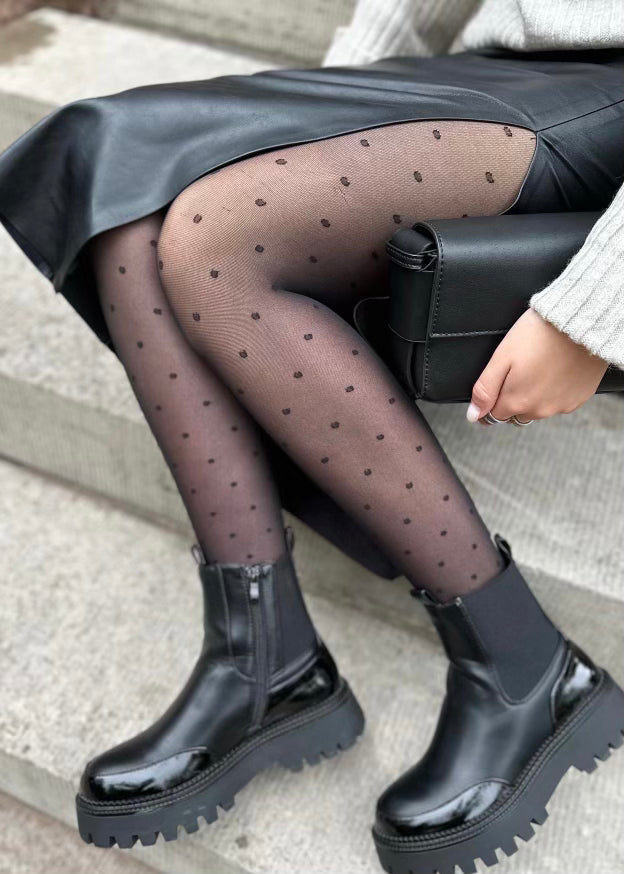 PIECES - NEW NIKOLINE 20 DEN DOT TIGHTS - BLACK