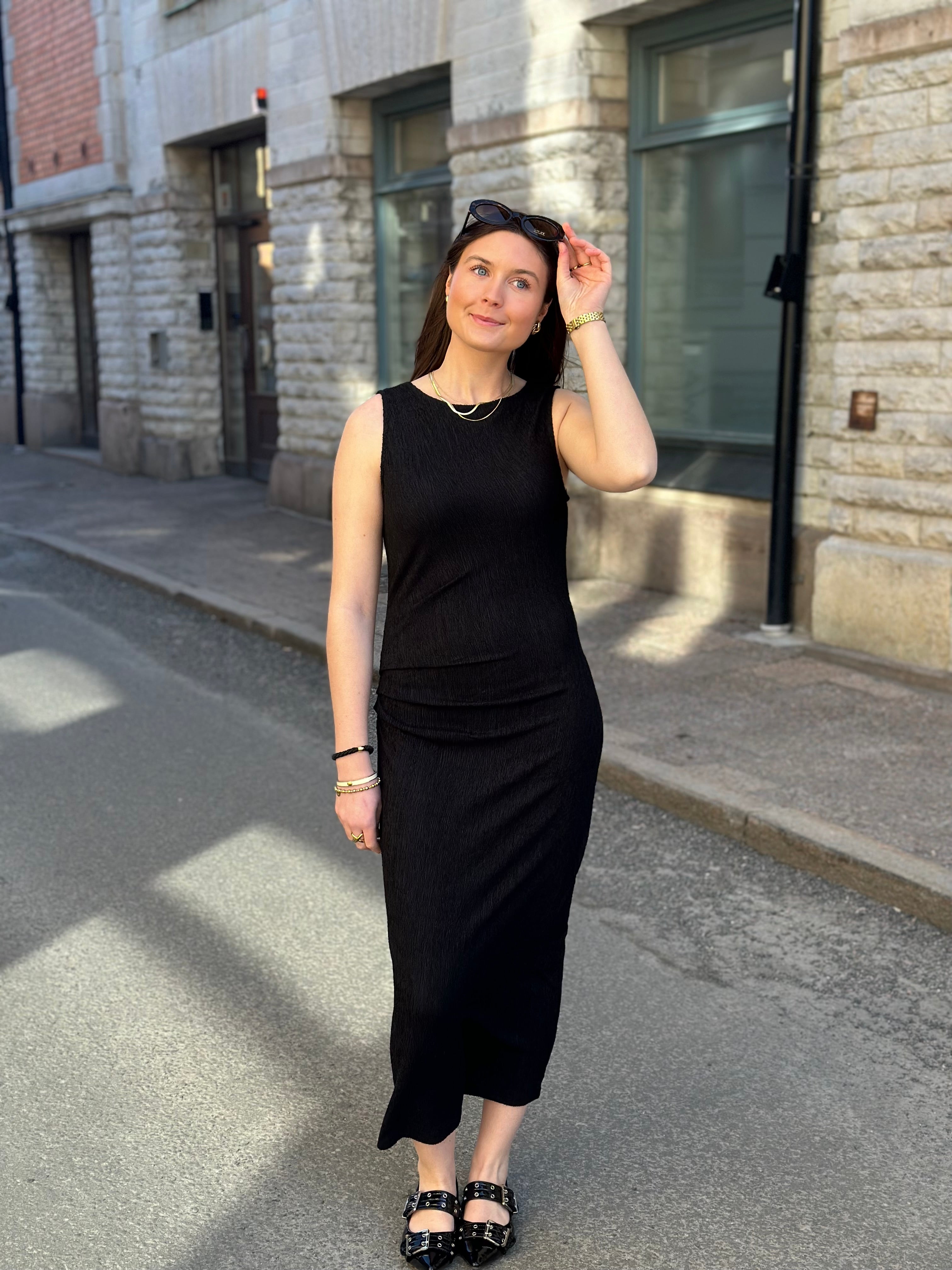 ONLY - LAVA S/L LONG DRESS - BLACK