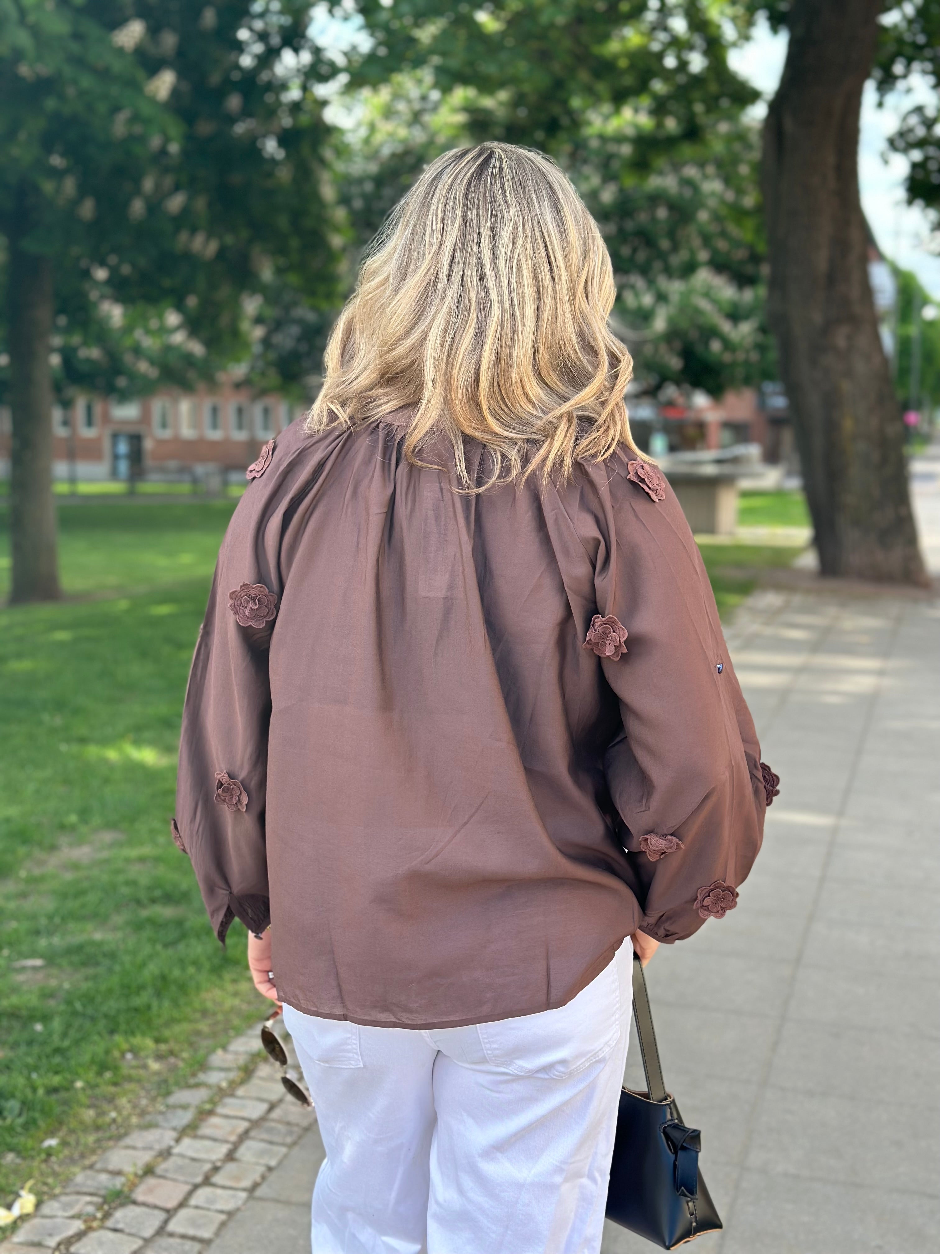 COSY HOUSE - FLOWER BLOUSE M-4140 - BROWN