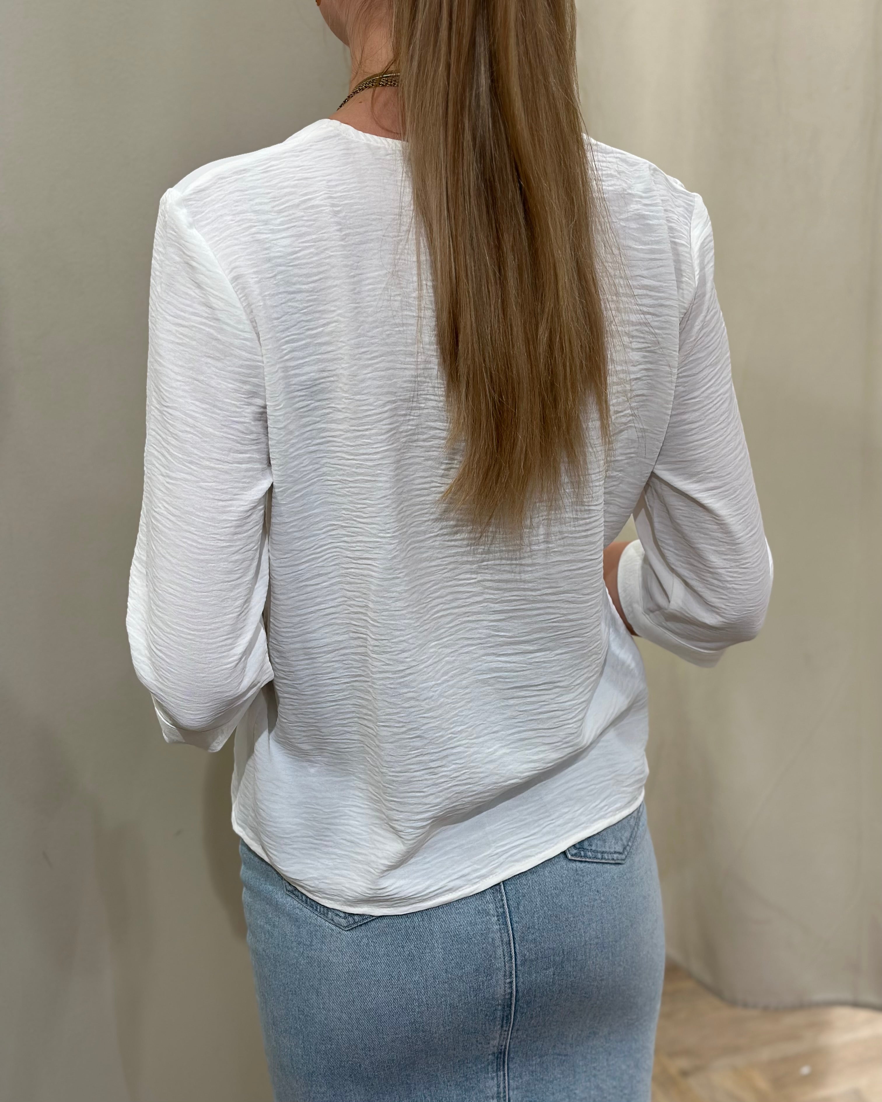 JDY - LION LIFE CAPOTE 3/4 SHIRT - CLOUD DANCER