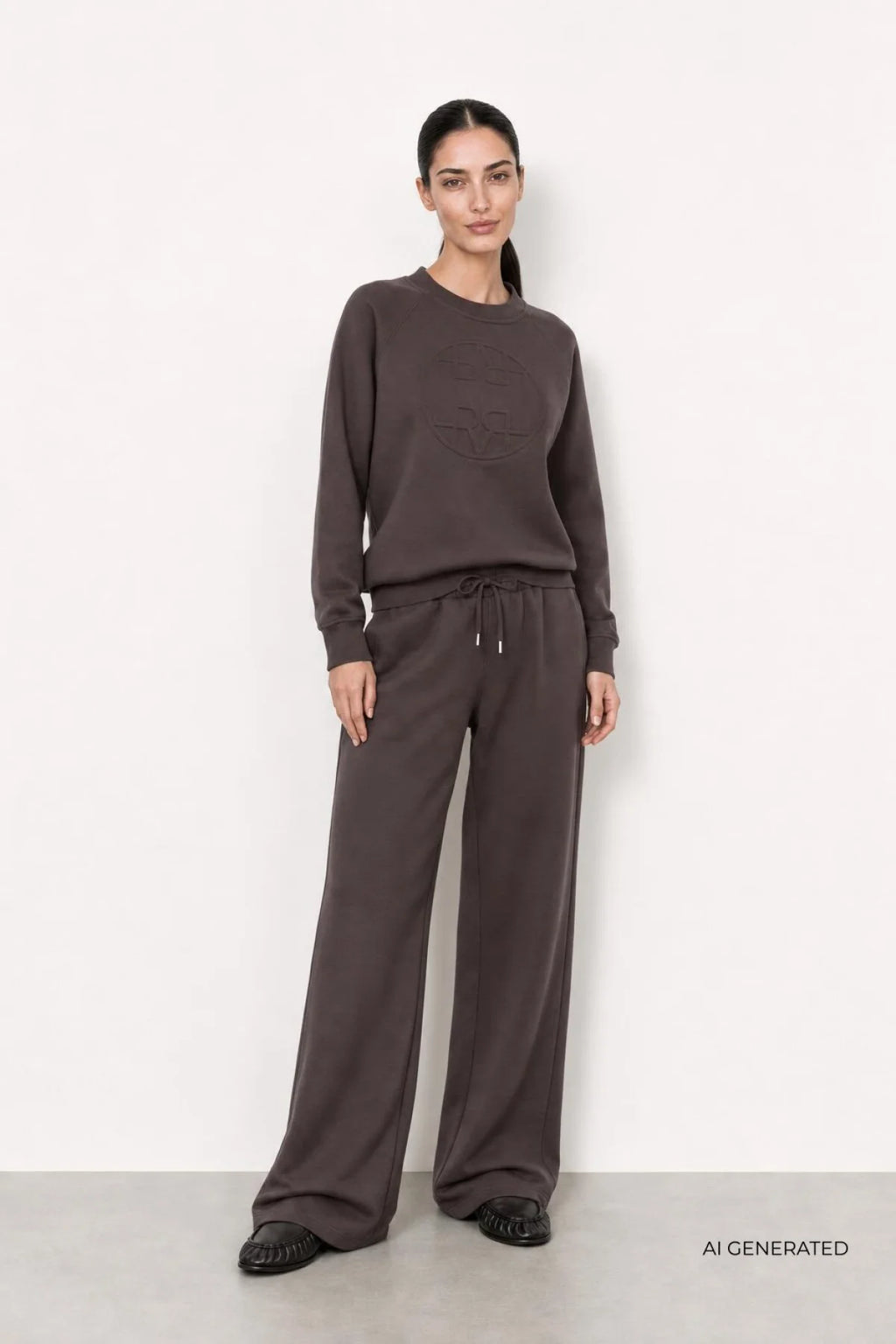 LEVETÉ ROOM - NUKA SWEATSHIRT 301742 - DARK BROWN