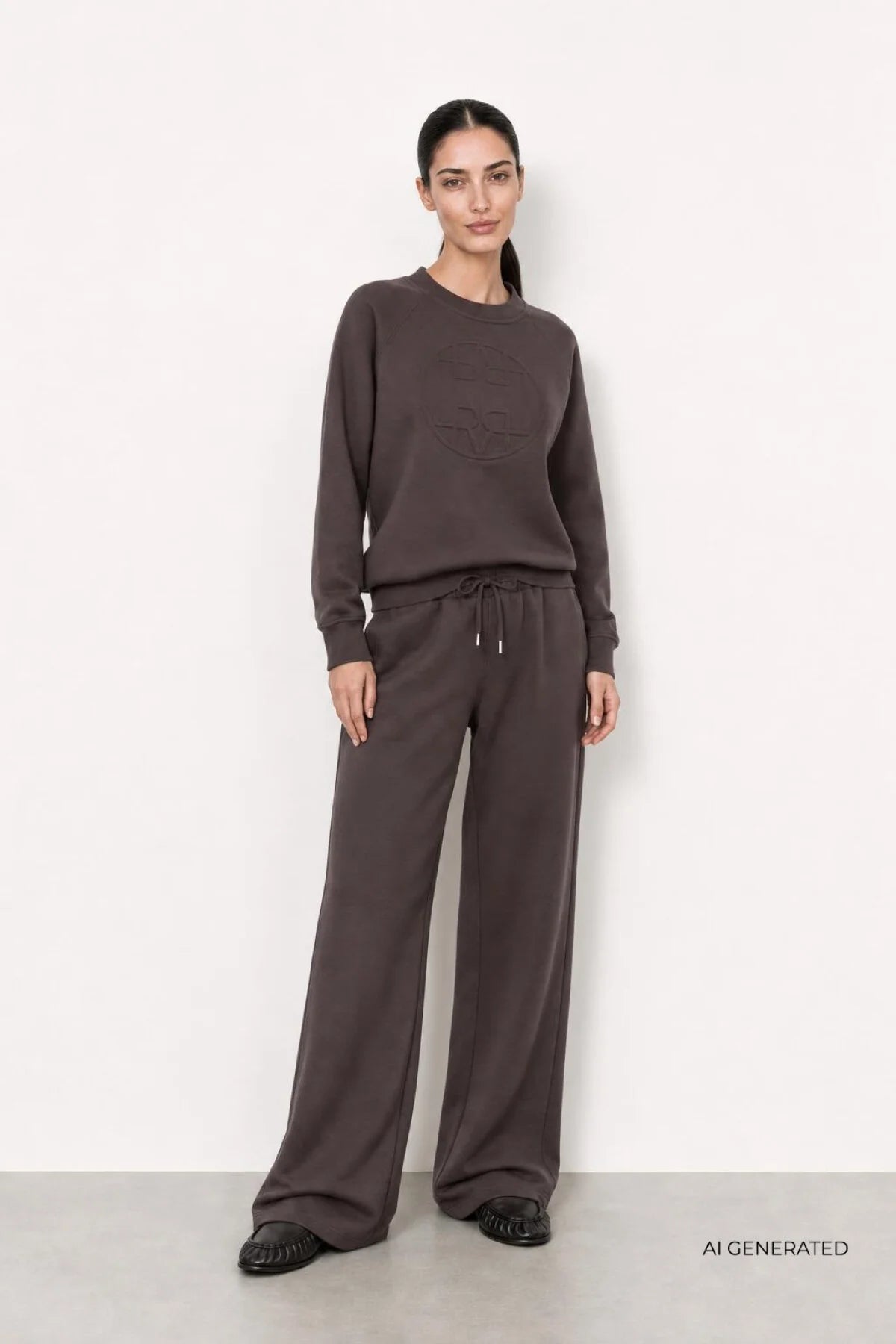 LEVETÉ ROOM - NUKA SWEATSHIRT 301742 - DARK BROWN