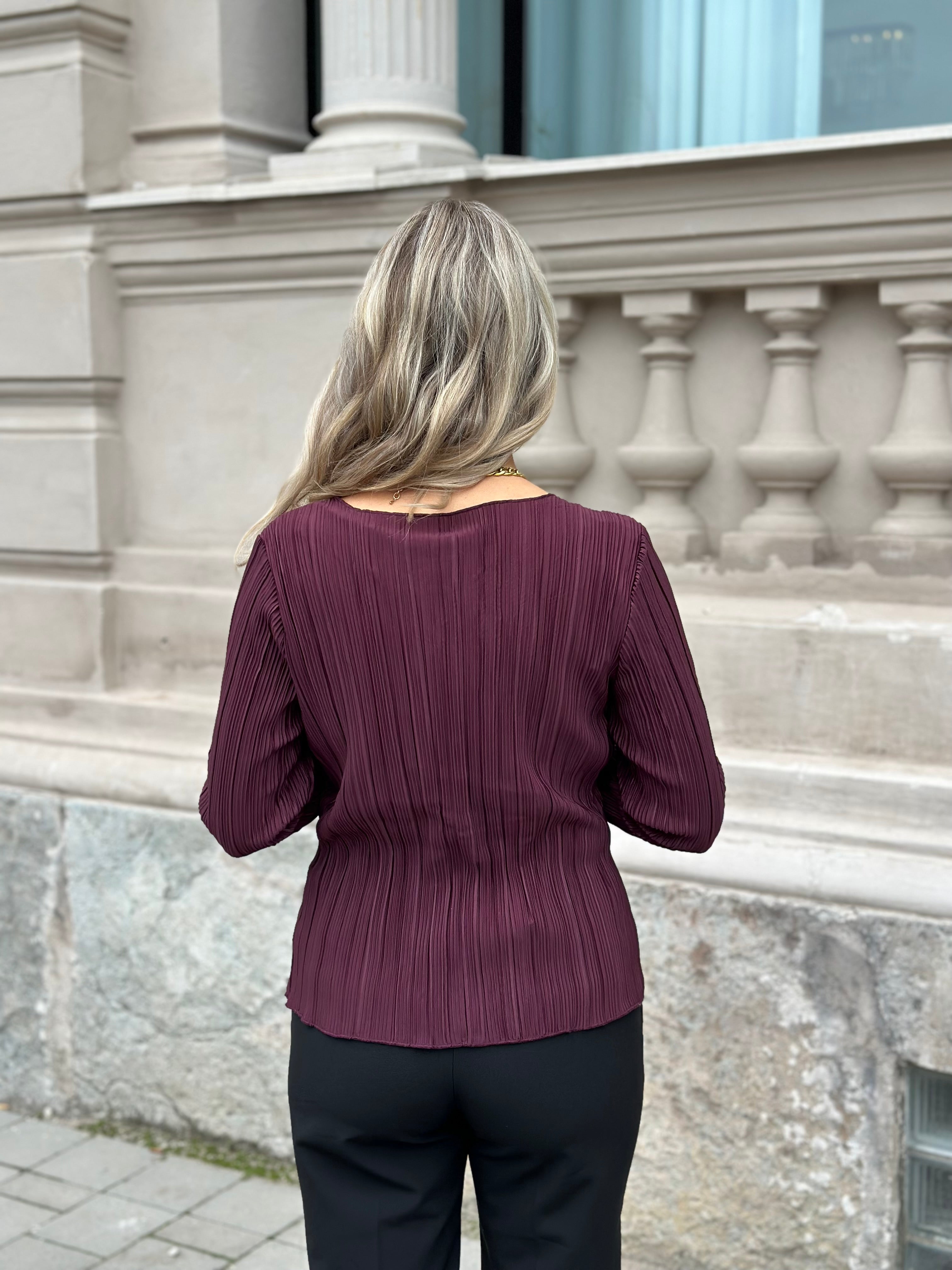 ONLY - PERY L/S TOP BOAT NECK - WINETAISTING