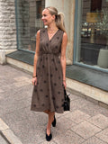 MARTA - LINETTA DRESS 23126 - NROWN/DOT