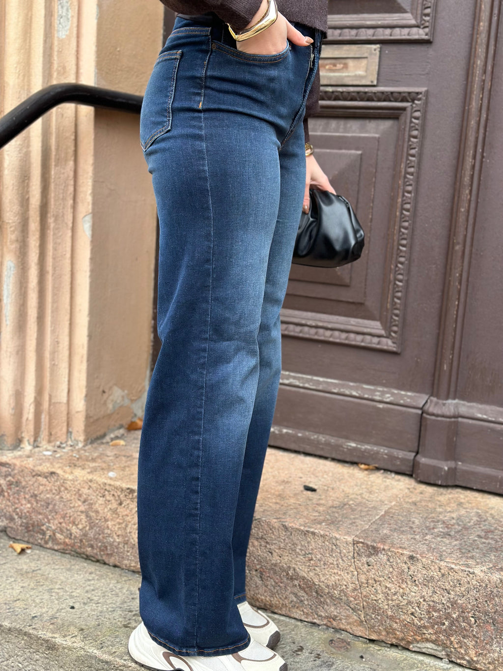 ONLY - MADISON BLUSH HW WIDE - DARK BLUE DENIM