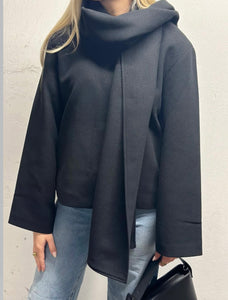 ONLY - ELBA LIFE SCARF JACKET - BLACK/W.ROSE LIN