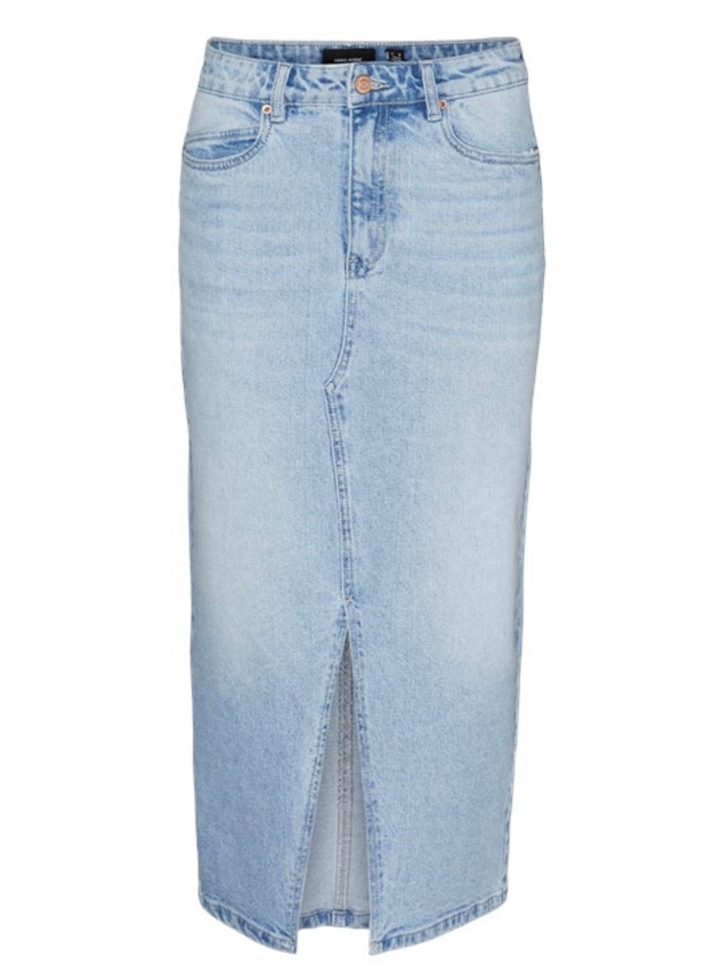 VERO MODA - VERI HR CALF DENIM SKIRT - LIGHT BLUE DENIM