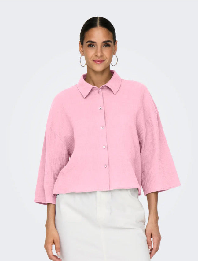 JDY - THEIS LIFE 3/4 CROP SHIRT - FARY TALE