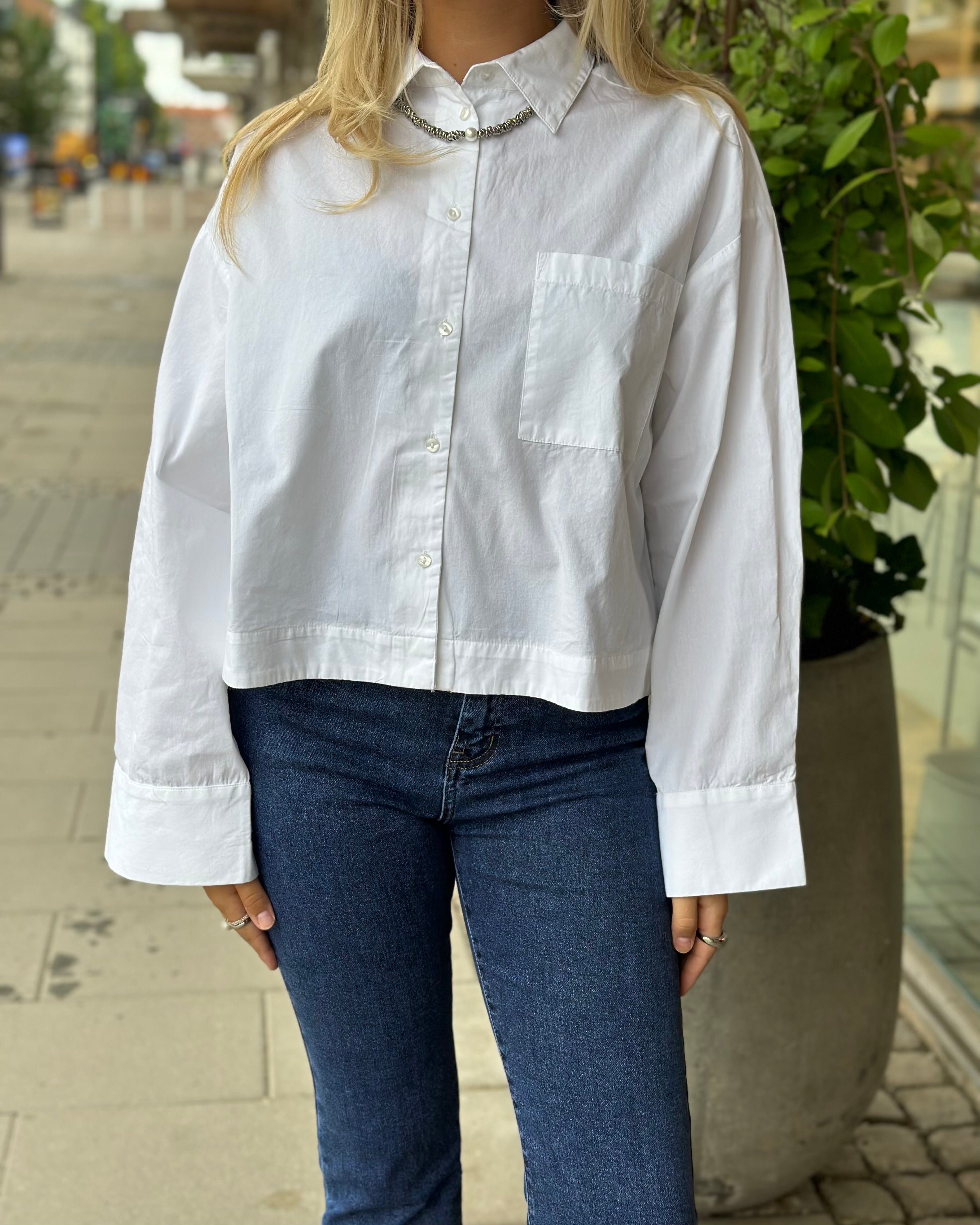 SELECTED FEMME - FASTHA LS CROPPED BOXY SHIRT - BRIGHT WHITE