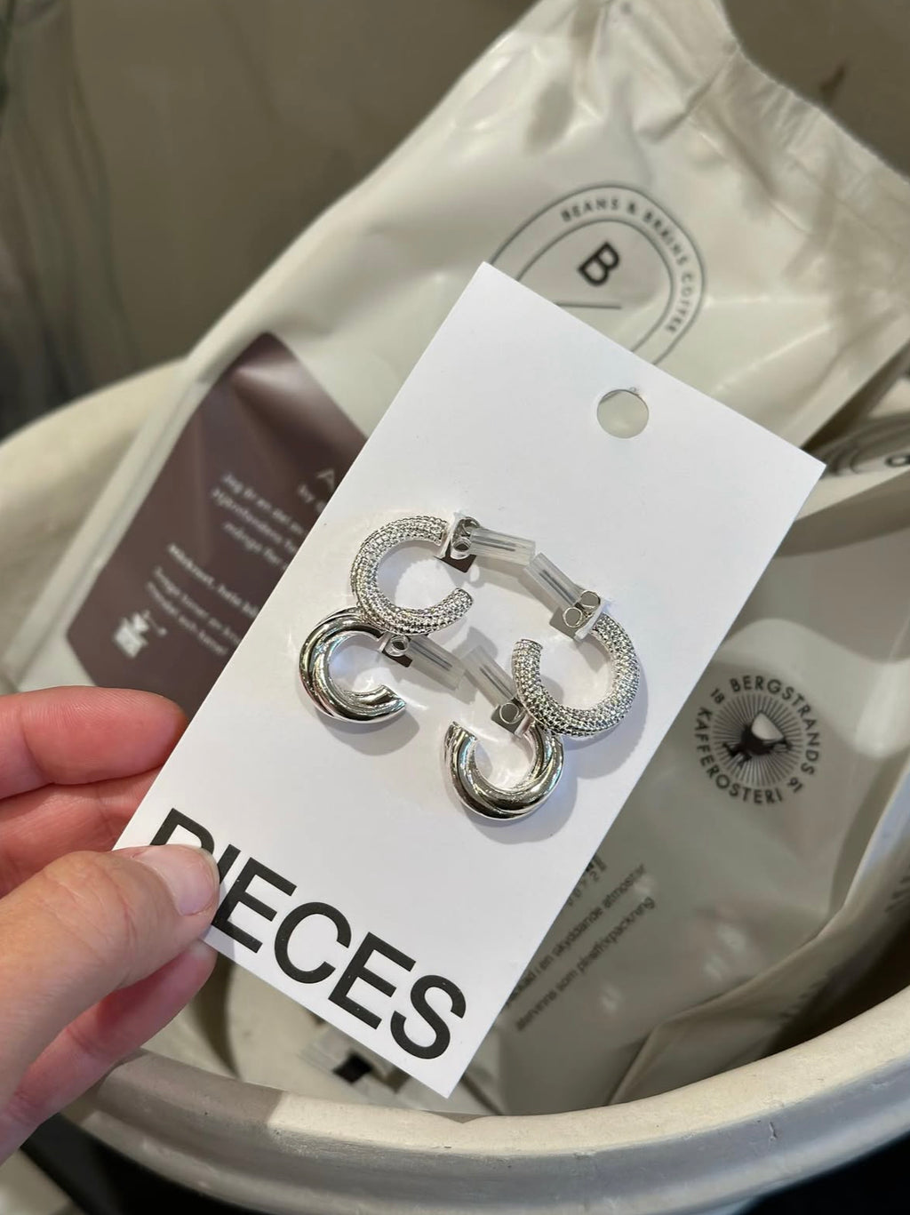 PIECES - SIA 2-PACK EARRINGS - SILVER