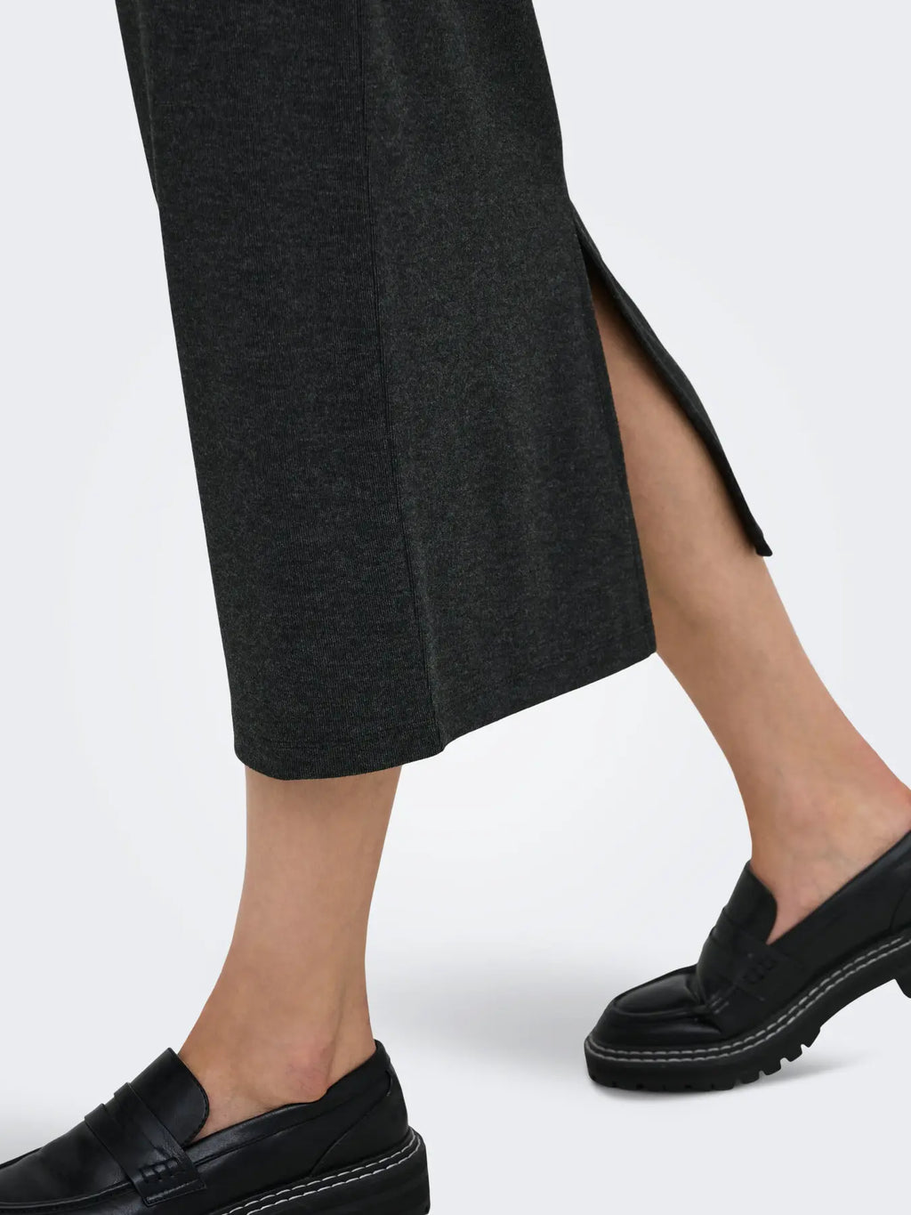 JDY - VITA LIFE LONG SKIRT - DARK GREY/MELANGE
