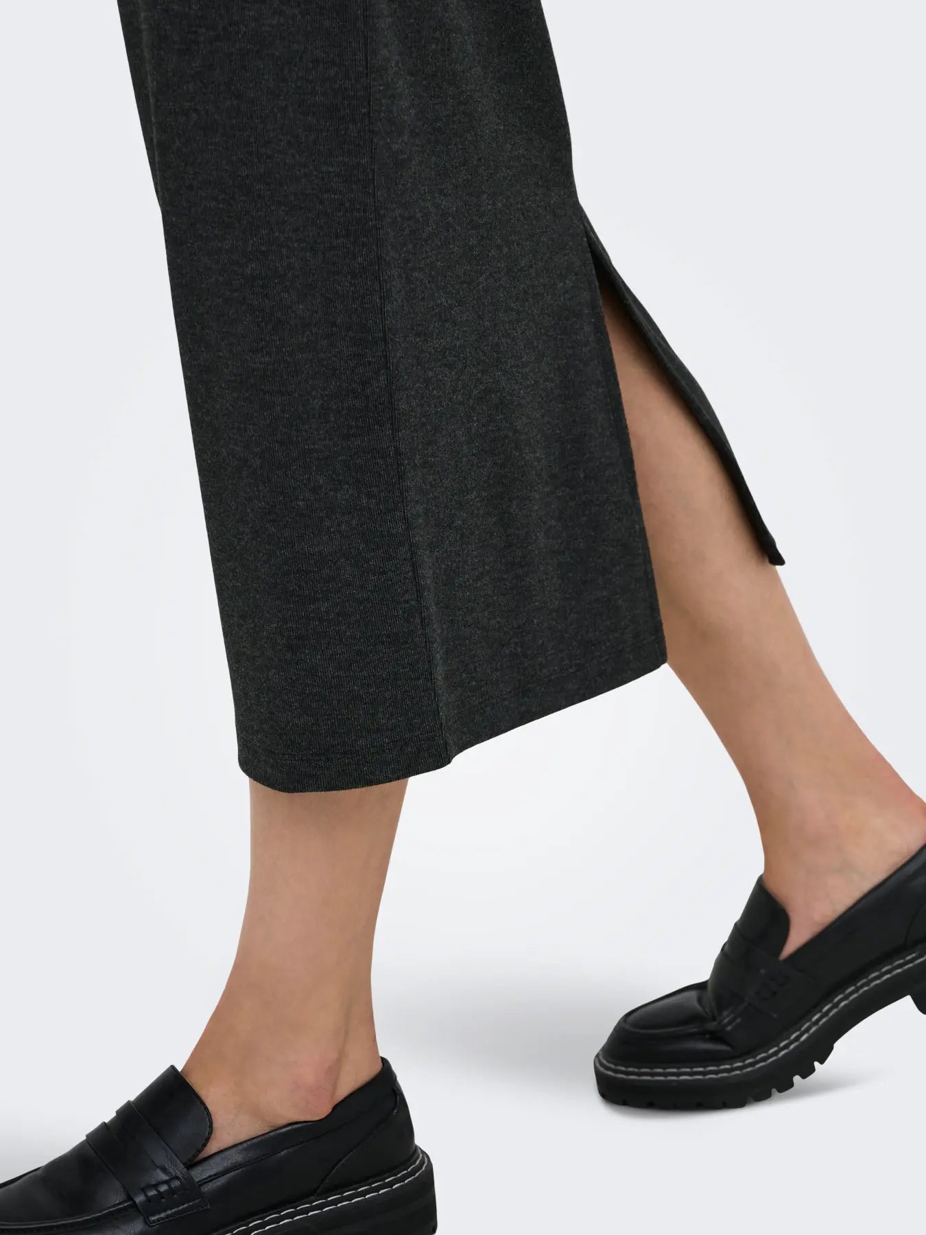 JDY - VITA LIFE LONG SKIRT - DARK GREY/MELANGE