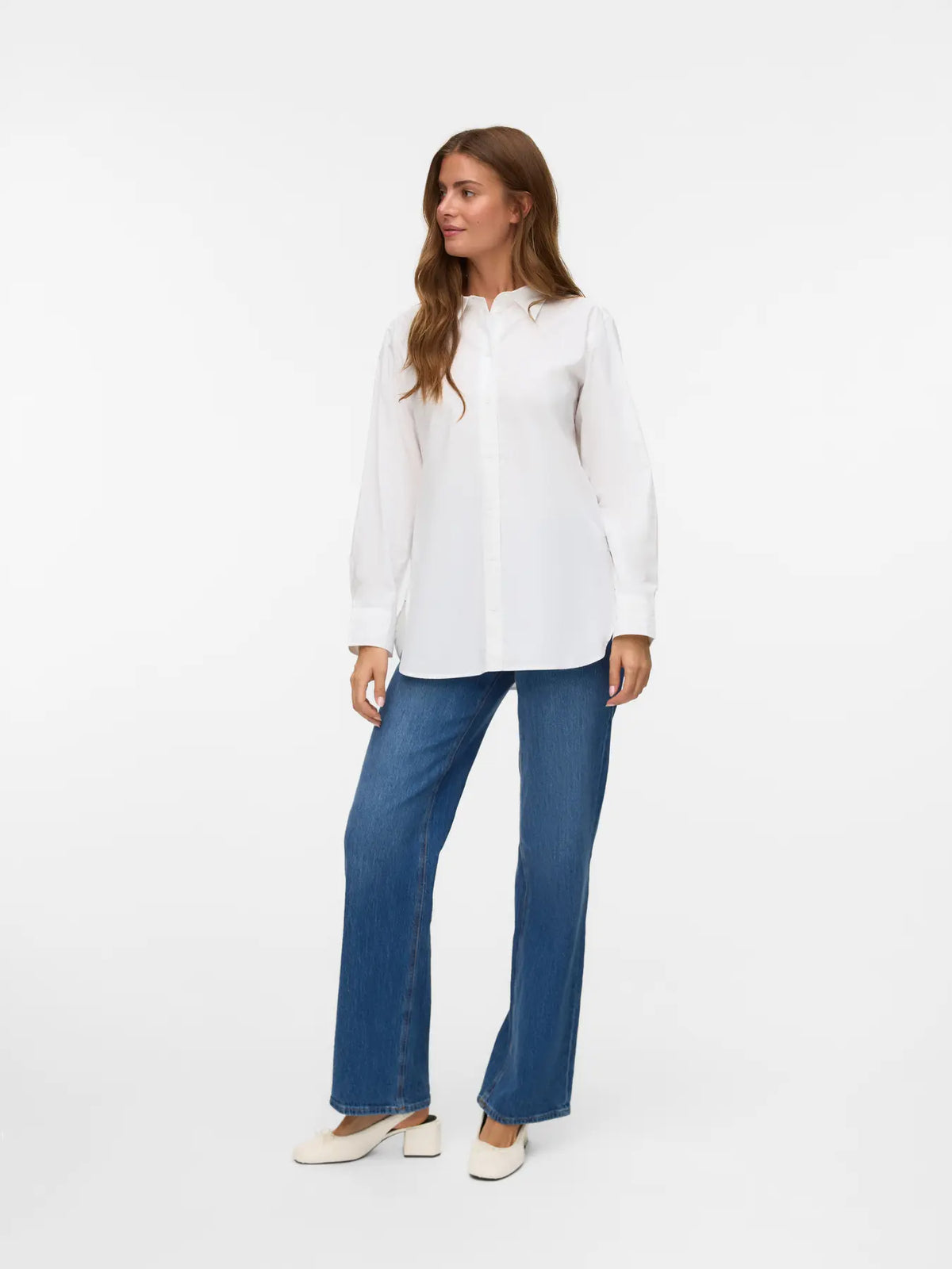 VEROMODA - ELINA LS SHIRT - BRIGHT WHITE