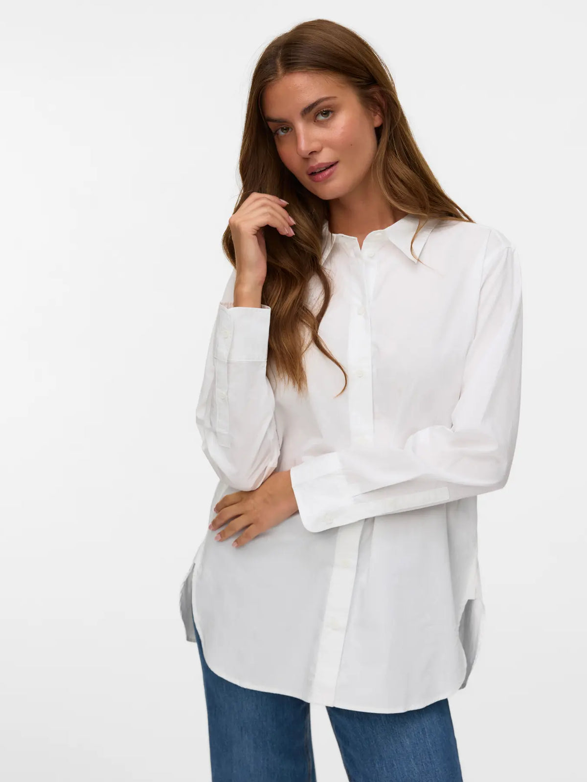 VEROMODA - ELINA LS SHIRT - BRIGHT WHITE