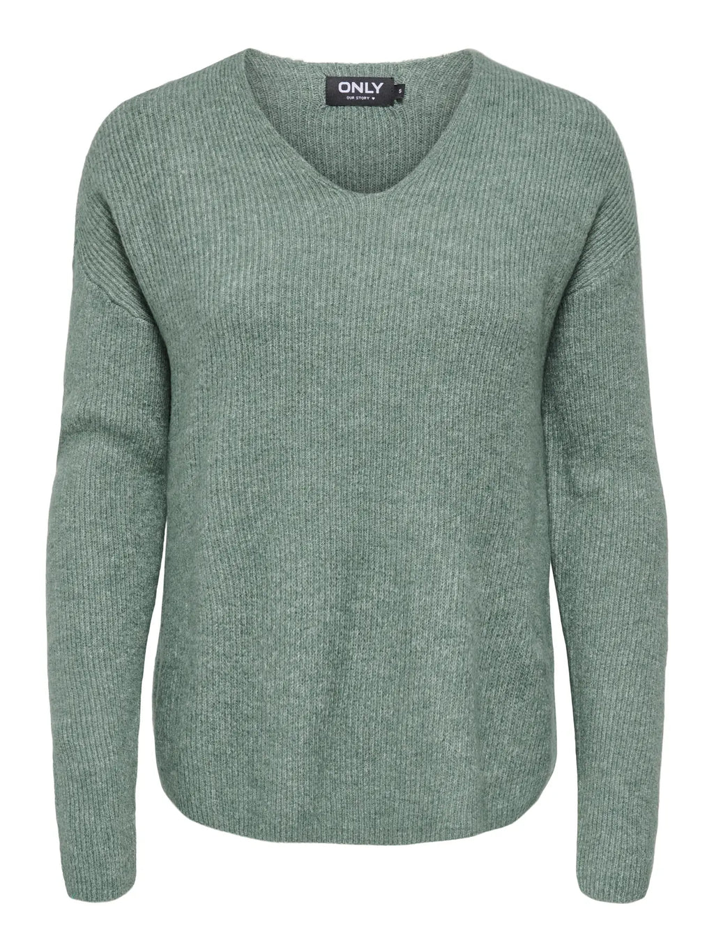 ONLY - CAMILLA V-NECK L/S PULLOVER KNIT - LAUREL WREATH MELANGE
