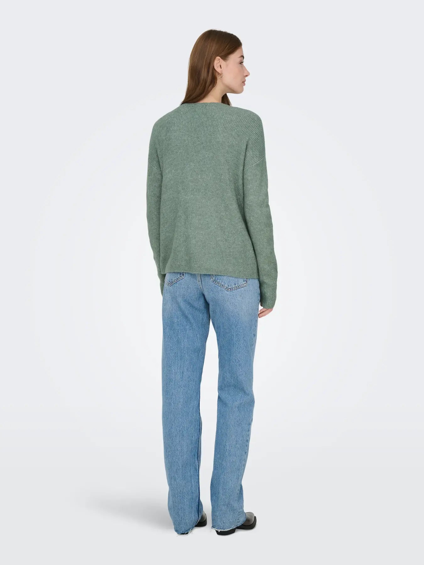 ONLY - CAMILLA V-NECK L/S PULLOVER KNIT - LAUREL WREATH MELANGE