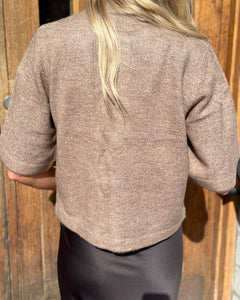 ONLY - CAMILLA S/S CARDIGAN KNIT - CARIBOU/MELANGE