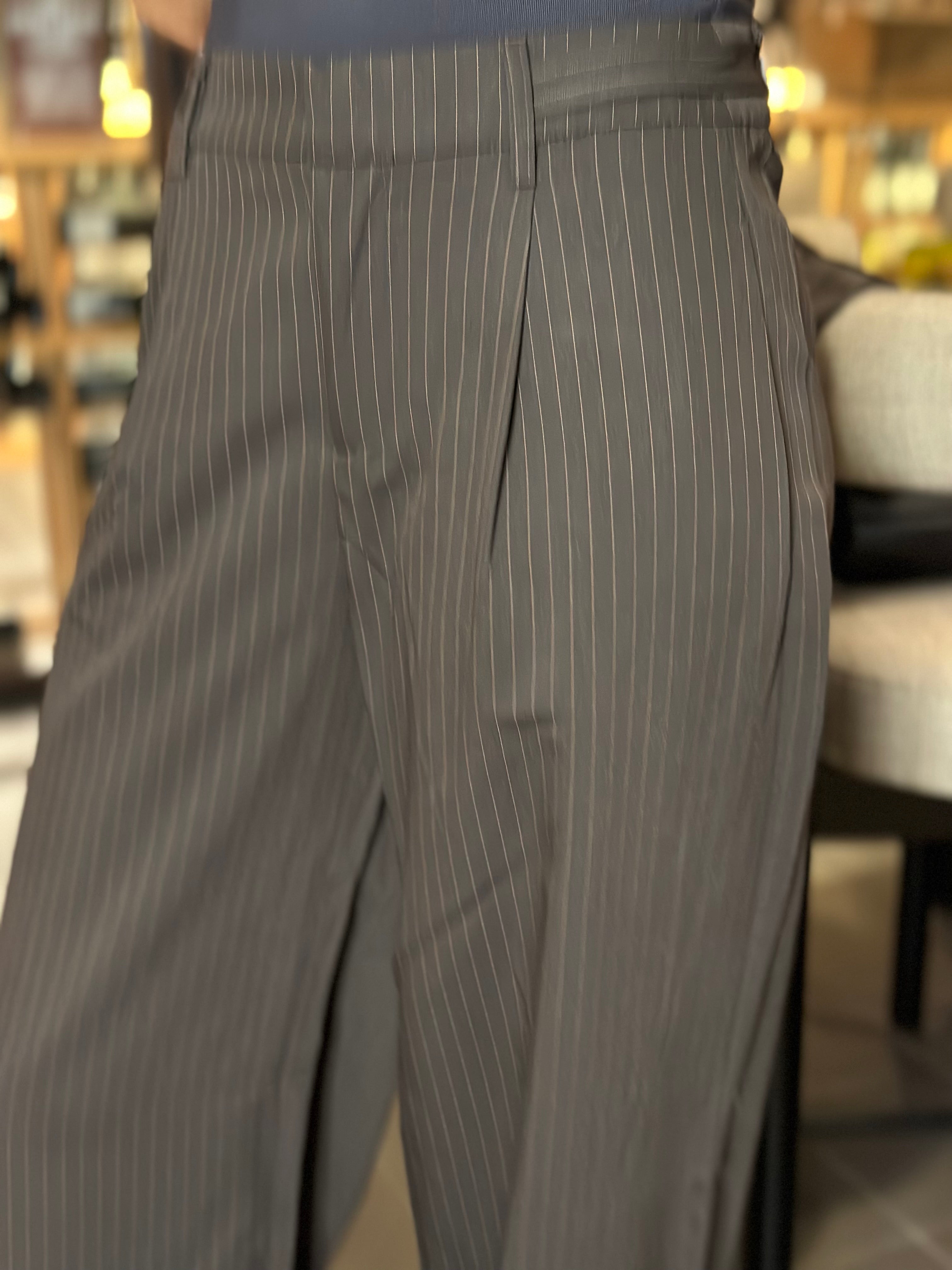 ONLY - ALDEN LIFE LW WIDE PINSTRIPE PANT - MOLE