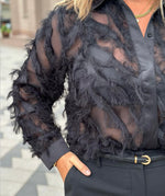 Ladda upp bild till gallerivisning, SELECTED FEMME - MYLINE LS FLUFFY CROPPED SHIRT - BLACK
