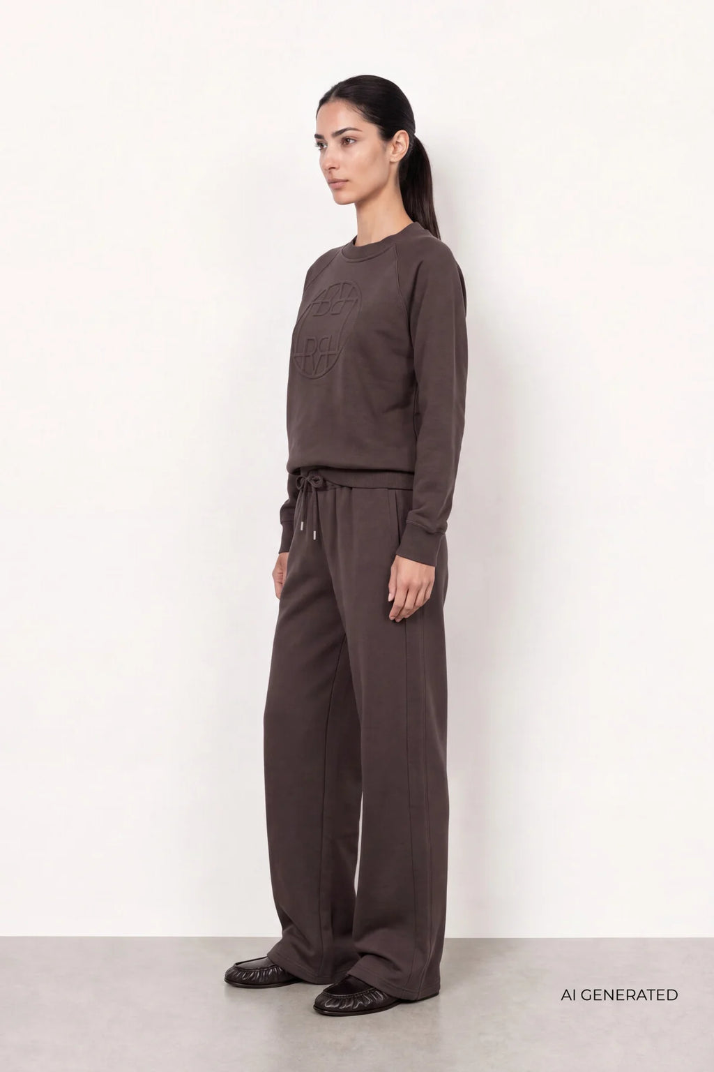 LEVETÉ ROOM - NUKA SWEATSHIRT 301742 - DARK BROWN
