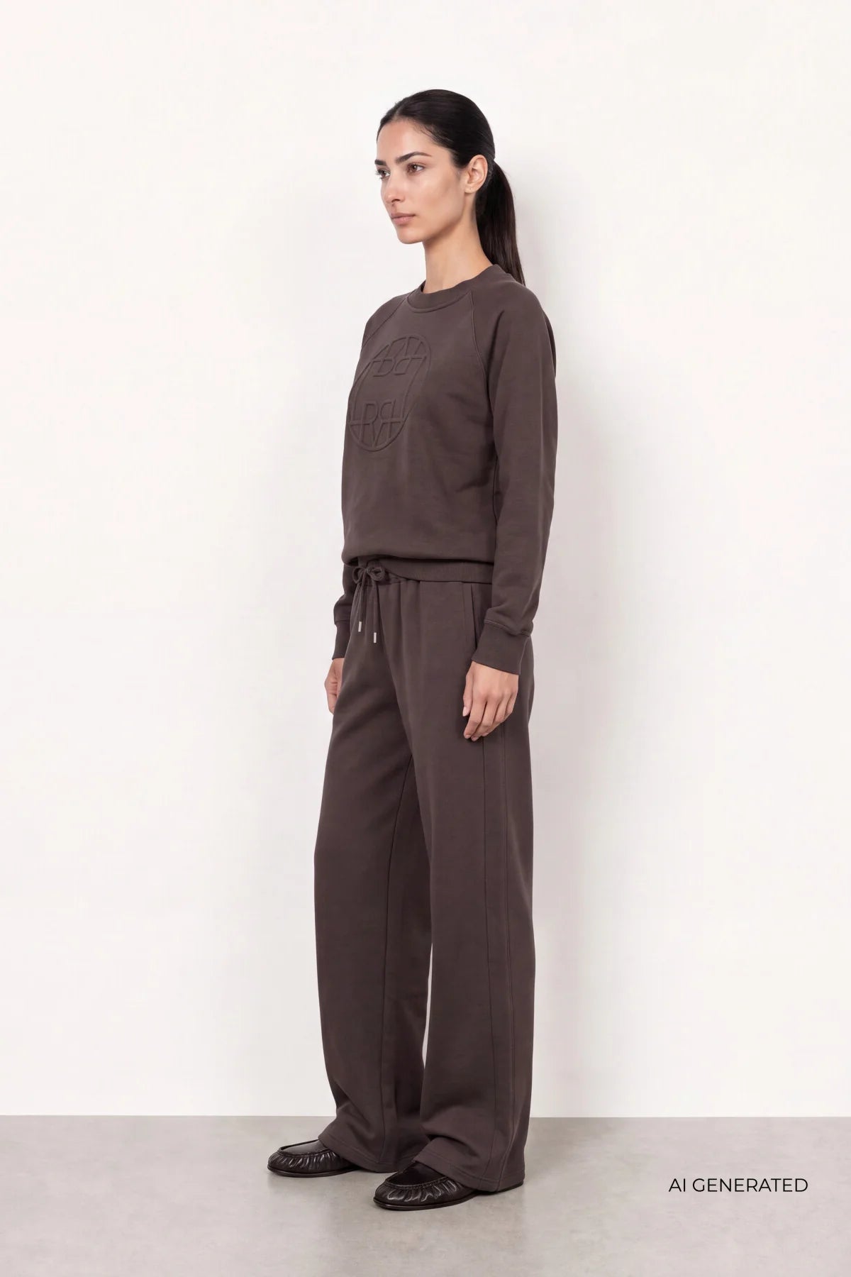 LEVETÉ ROOM - NUKA SWEATSHIRT 301742 - DARK BROWN