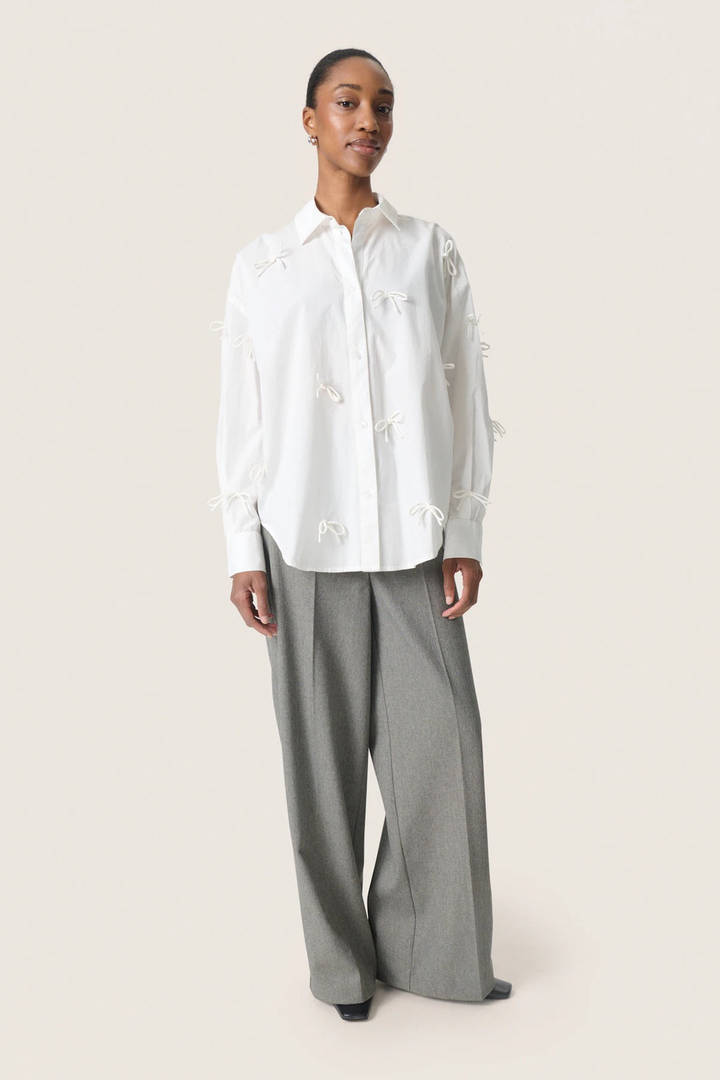 SOAKED - JOA BOW SHIRT - BROKEN WHITE