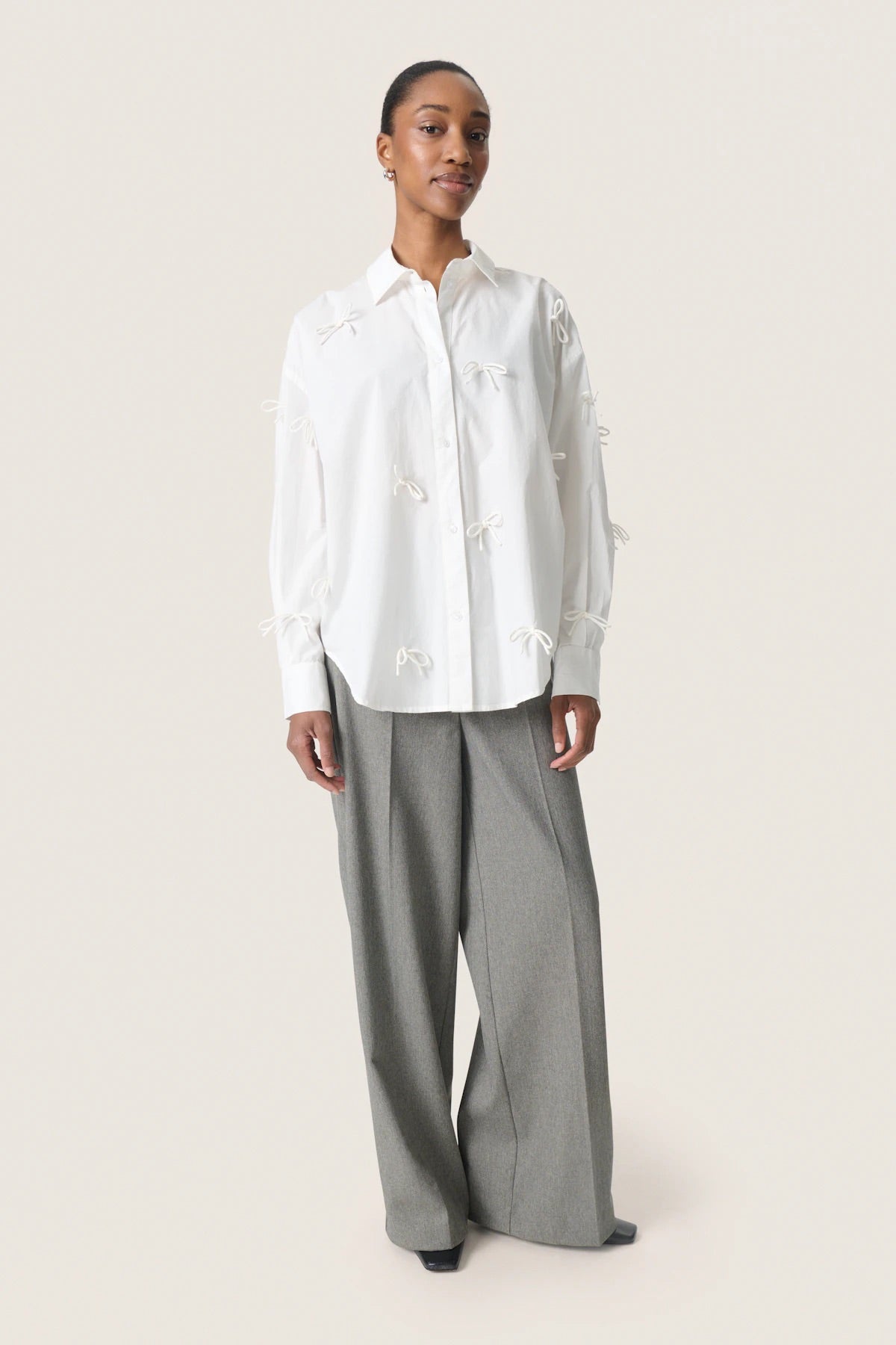 SOAKED - JOA BOW SHIRT - BROKEN WHITE