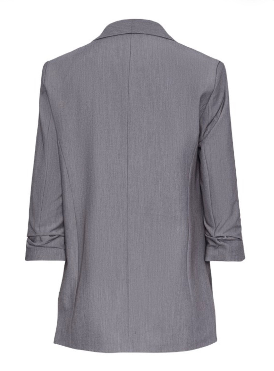 PIECES - BOSELLA 3/4 BLAZER - LIGHT GREY MELANGE