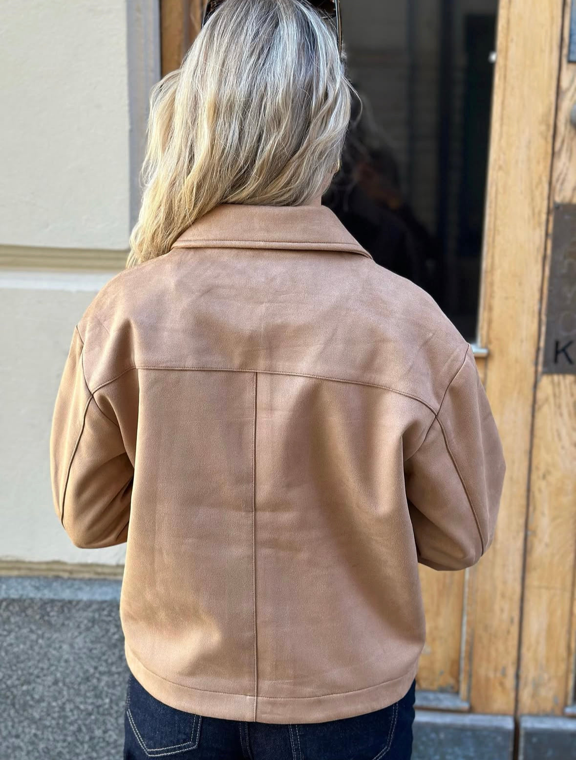 ONLY - STUDIO SAVA FAUX SUEDE JACKET - COGNAC